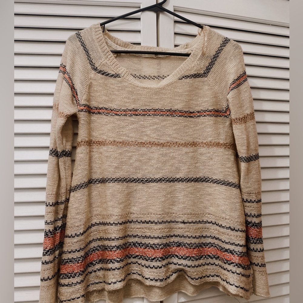 Rewind Knitted top or sleeve | Fit to S-M | Brown & Cream | $10